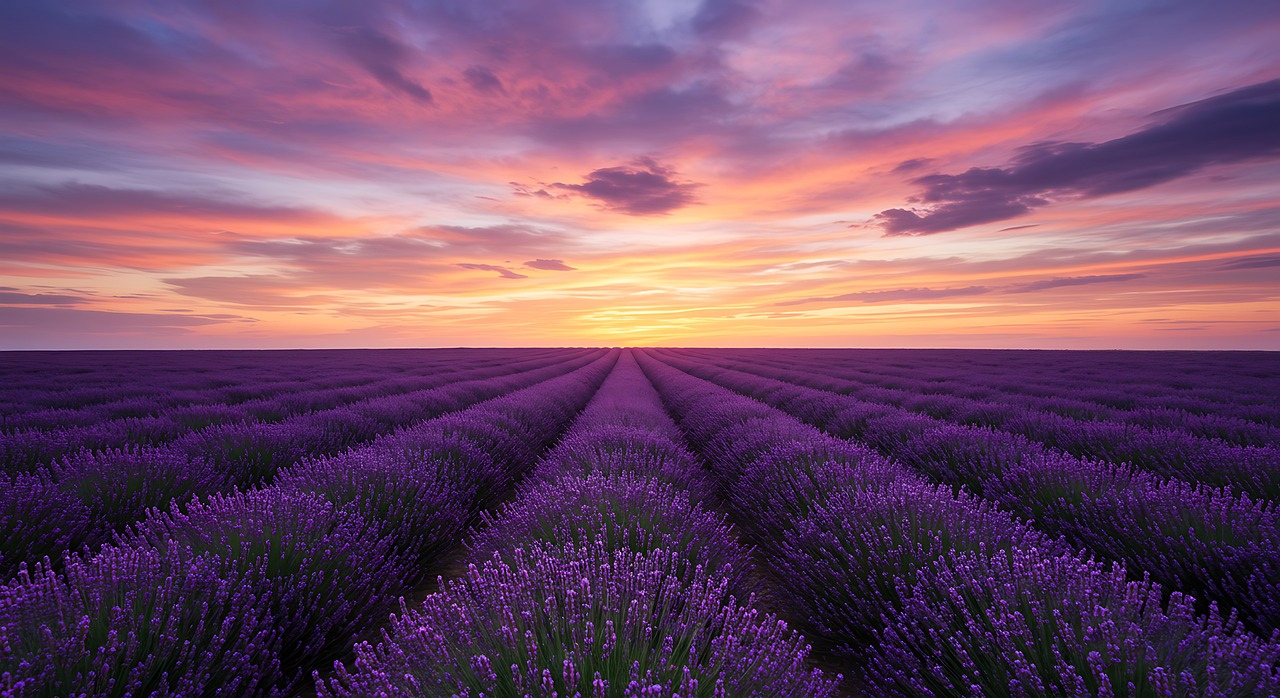 Lavender Field Sunset Purple - Free photo on Pixabay