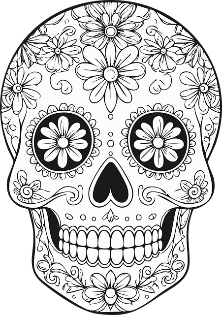 Free skull day of the dead mexico vector