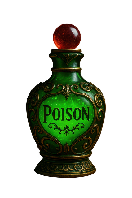 Free poison bottle green potion vintage apothecary illustration