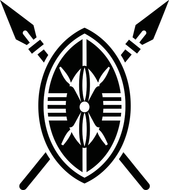 Free maasai shield spears vector