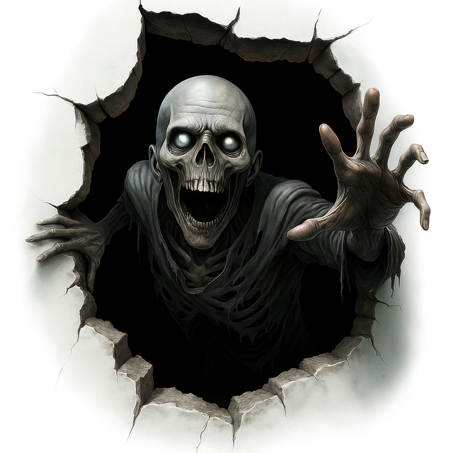 Free skeleton monster horror skull undead creature illustration