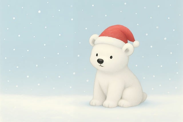 Free cute christmas polar bear illustration