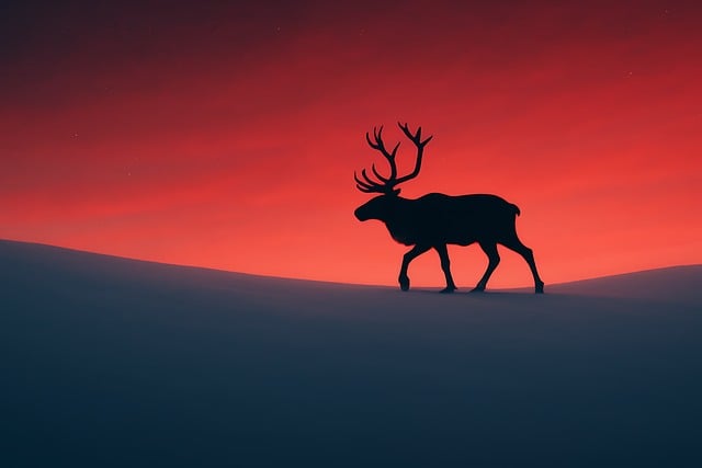 Free reindeer silhouette winter illustration