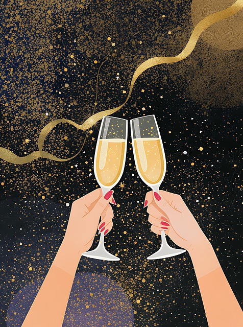 Free champagne toast sparkle illustration