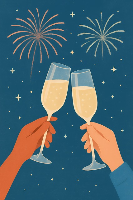 Free champagne toast celebration illustration