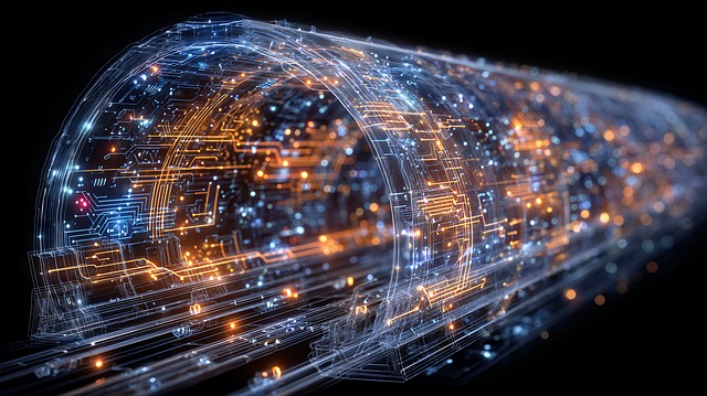 Free network digital tunnel illustration