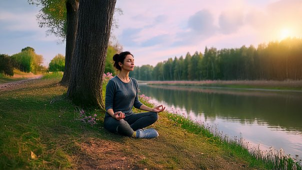 Free Meditation River illustration and picture