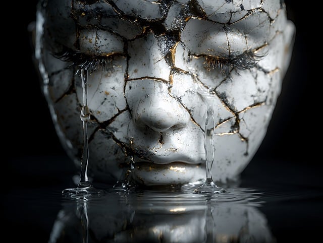 Free face statue cracked illustration