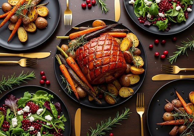 Free christmas holiday dinner illustration
