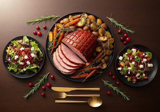 Free christmas holiday dinner illustration