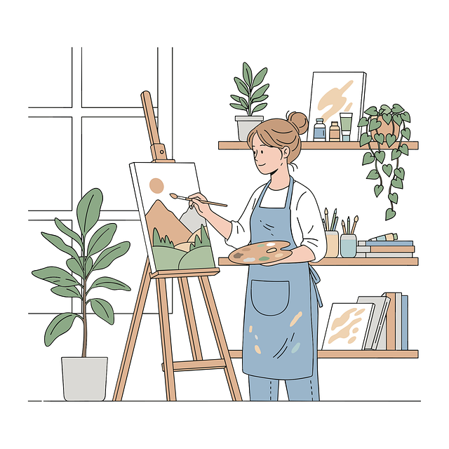 Free artist painter easel vector