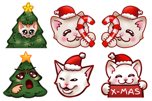 Weihnachten, Katze, Baum, Zuckerstange
