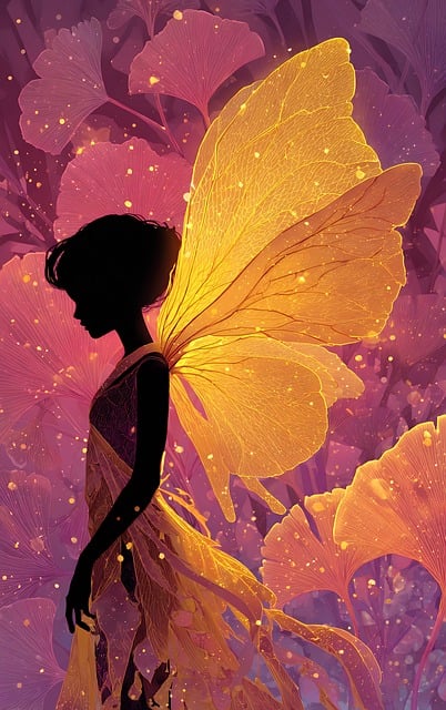 Free fairy wings silhouette illustration