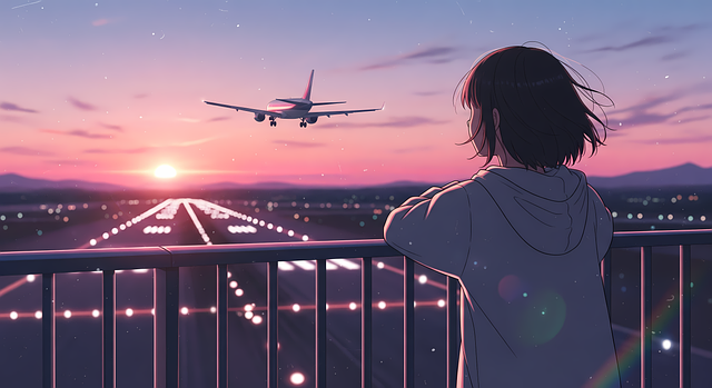 Flugzeug, Sonnenuntergang, Landebahn