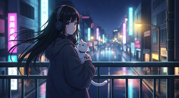 Anime Meisje, Stedelijke Nacht