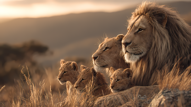 Free Lions Lionfamily illustration and picture