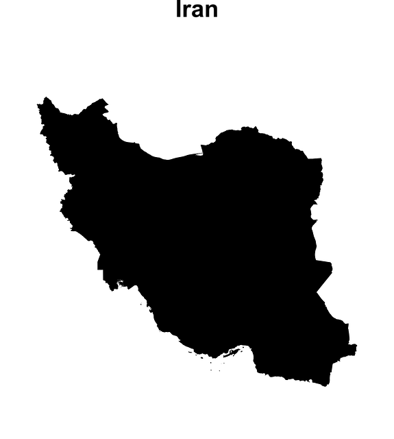 Irán Mapa, Irán, Mapa, Contorno, Persia