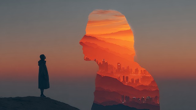 Free ai generated woman silhouette illustration
