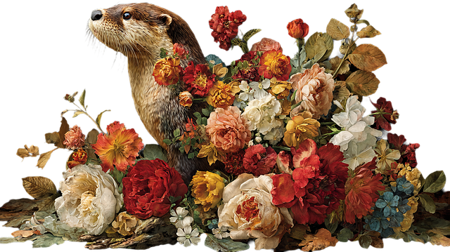Free otter animal portrait illustration