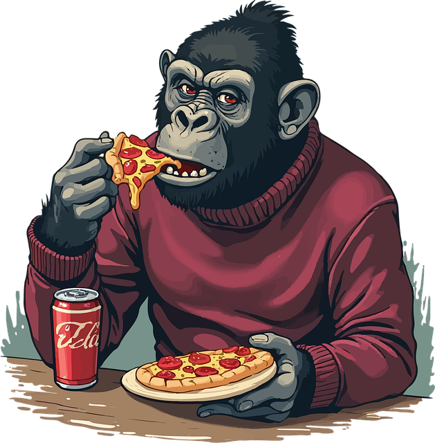 Gorilla, Pizza, Eten, Restaurant