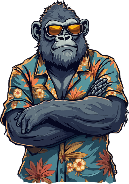 Gorilla, Cartoon, Zonnebril