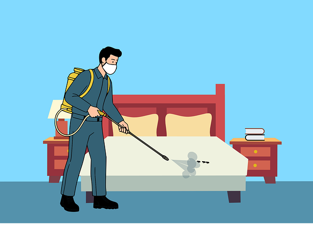 Free exterminator pest control bed bugs illustration