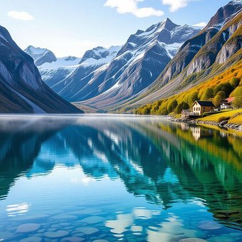 Free Alpine Lake Norway Fjord illustration and picture