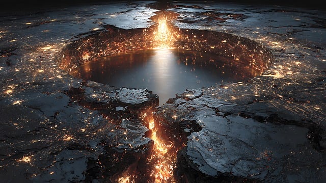 Free crater lights city illustration