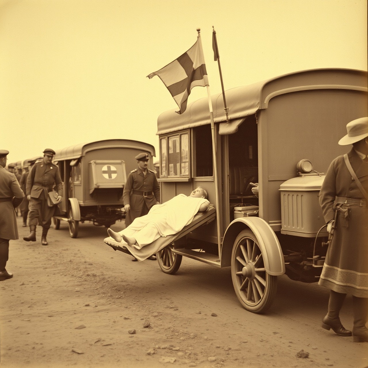 Download free HD stock image of Ambulance World War I Free ambulance World War I historical photo illustration