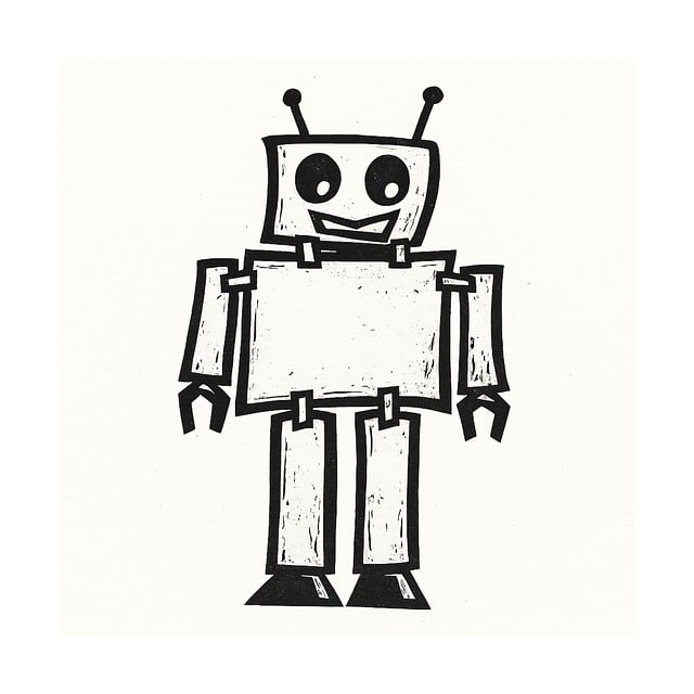 Free cute robot cartoon robot minimalist illustration vector