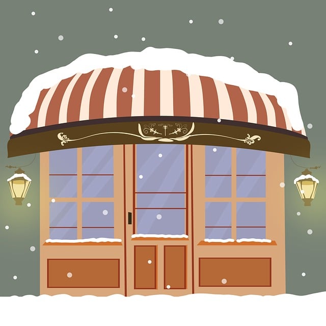 Tienda, Dibujo, Escaparate, Invierno