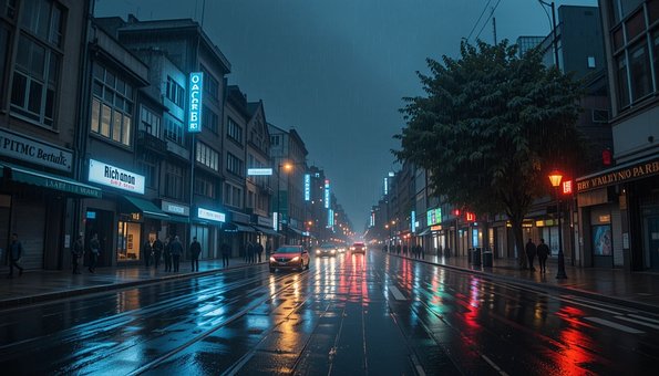 Noapte, Plouă, Ploaie, Maşini În Chirie