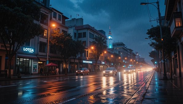 Maşini În Chirie, Noapte, Ploaie, Plouă