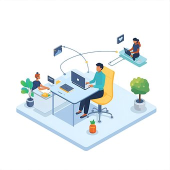 Free Remote Work Teamwork illustration and picture