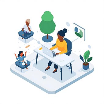 Free Remote Work Teamwork illustration and picture