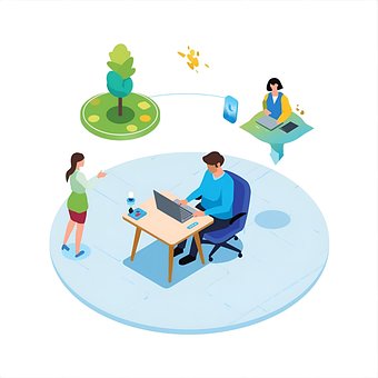 Free Remote Work Teamwork illustration and picture