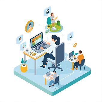 Free Remote Work Teamwork illustration and picture