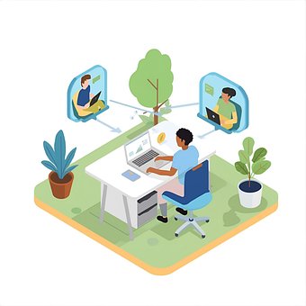 Free Remote Work Teamwork illustration and picture