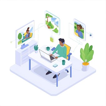 Free Remote Work Teamwork illustration and picture
