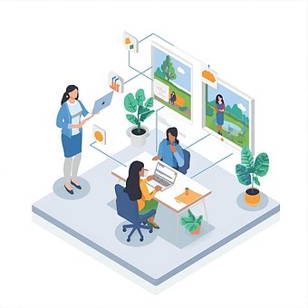 Free Remote Work Teamwork illustration and picture