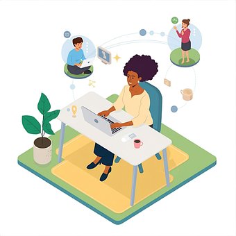 Free Remote Work Teamwork illustration and picture