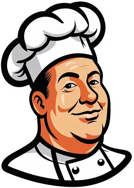Free cut out sticker cook illustration