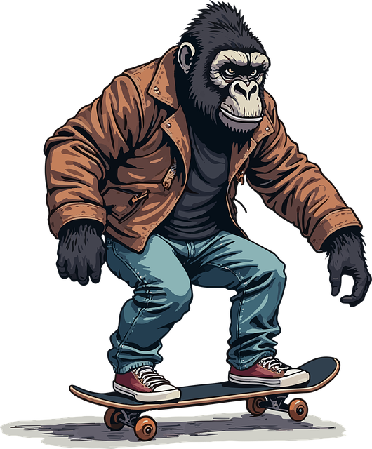 Gorilla, Skateboarden, Grafische Kunst