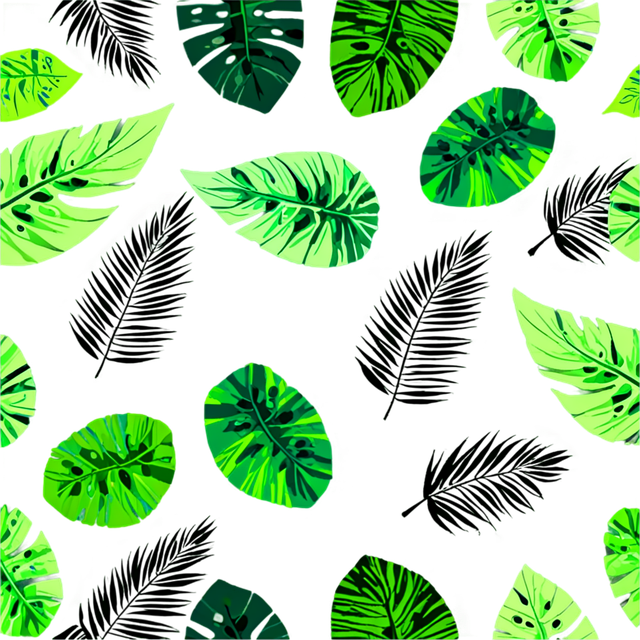 Free leaves green tropical vector