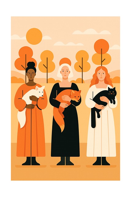Frauen, Menschen, Herbst, Tiere, Fuchs