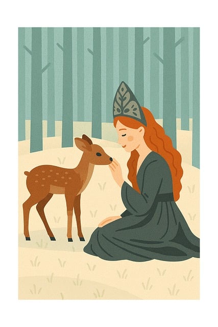 Free woman person deer vector