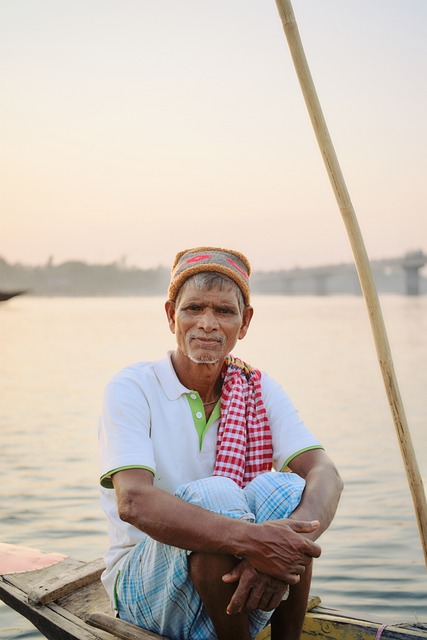 Bangladesh, Båd, Fisker, Han, Gammel