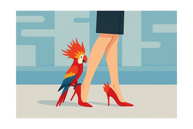 Free woman parrot bird vector