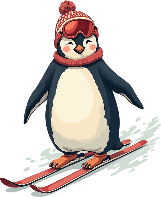 Pinguïn, Skiën, Illustratie, Hoed