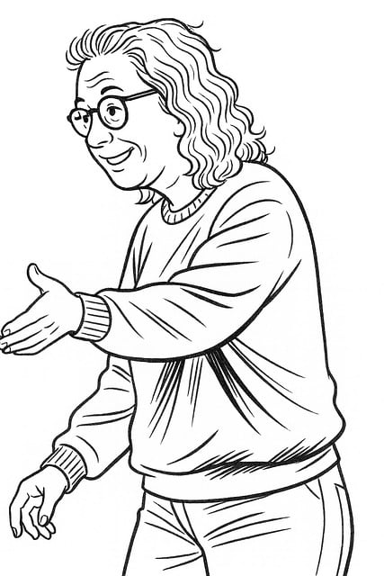 Free comic style line art black and white drawing illustration